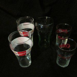 Lot of 5 Coca Cola Glasses